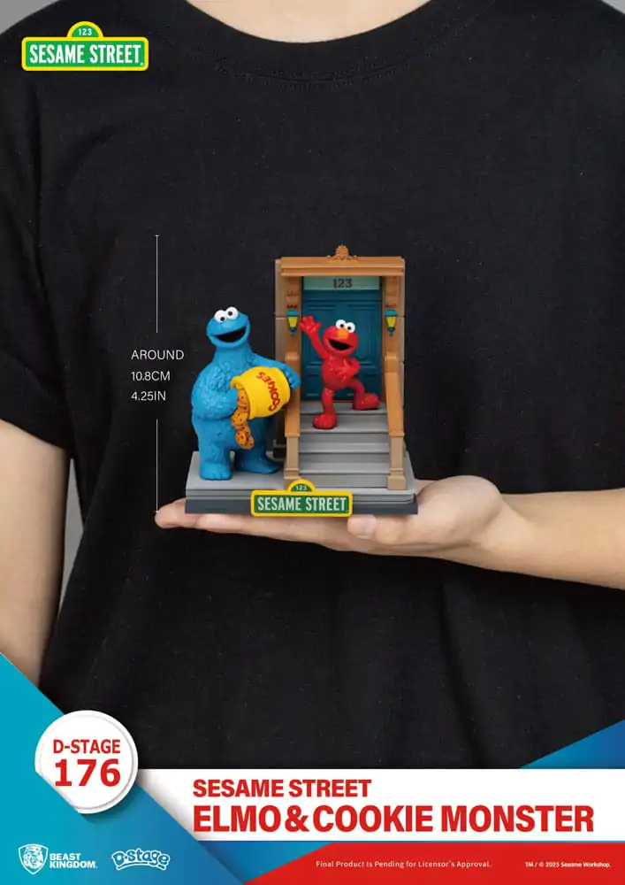 Sesame Street D-Stage Elmo & Cookie Monster PVC szobor figura 11 cm  termékfotó