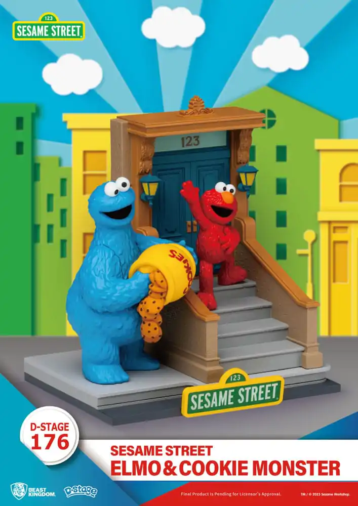 Sesame Street D-Stage Elmo & Cookie Monster PVC szobor figura 11 cm  termékfotó