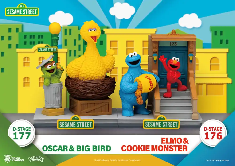 Sesame Street D-Stage Oscar & Big Bird PVC szobor figura 12 cm termékfotó