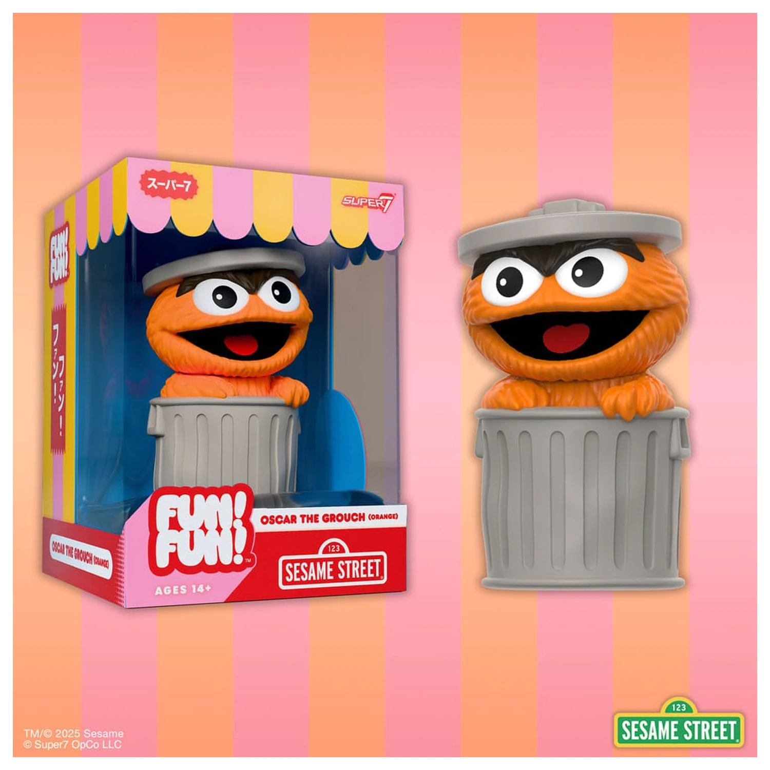 Sesame Street FUN! FUN! Vinyl figura Oscar the Grouch (Orange) 13 cm   termékfotó