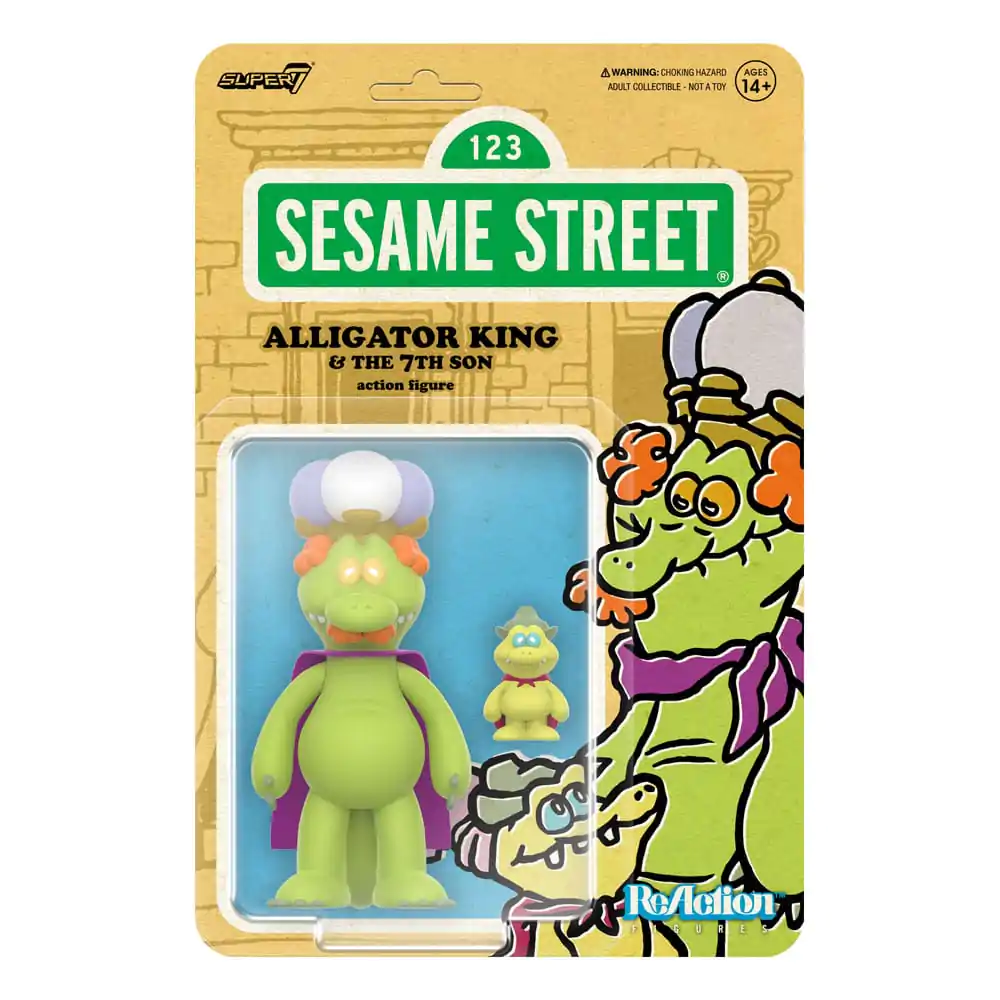 Sesame Street ReAction akciófigura Wave 04 Alligator King & 7th Son 10 cm termékfotó