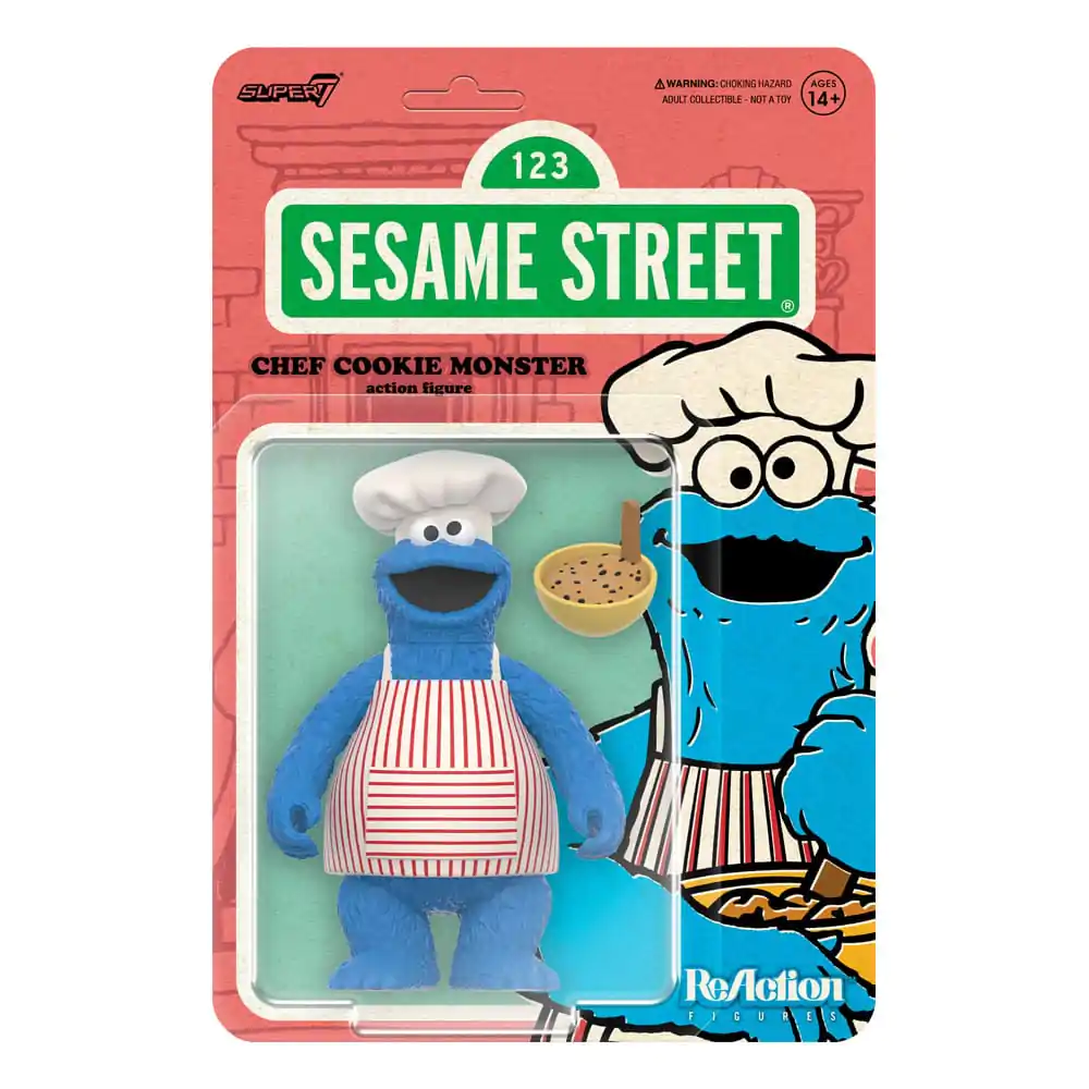Sesame Street ReAction akciófigura Wave 04 Chef Cookie Monster 10 cm termékfotó