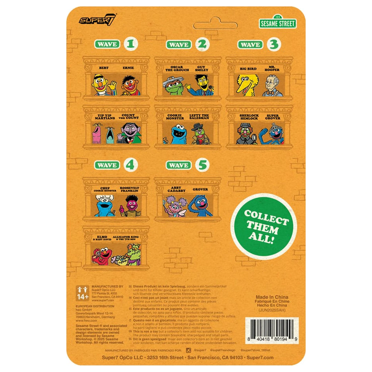 Sesame Street ReAction akciófigura Wave 05 Grover 10 cm    termékfotó