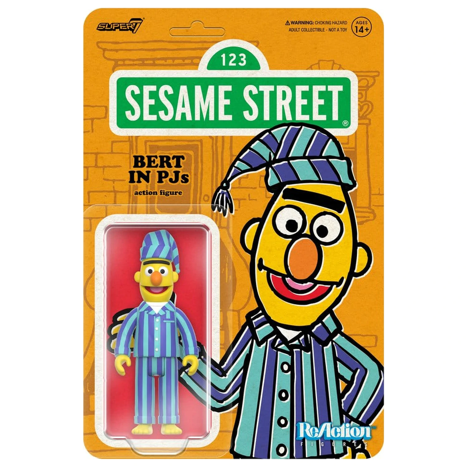 Sesame Street ReAction akciófigura Wave 06 Bert (PJ) 10 cm    termékfotó