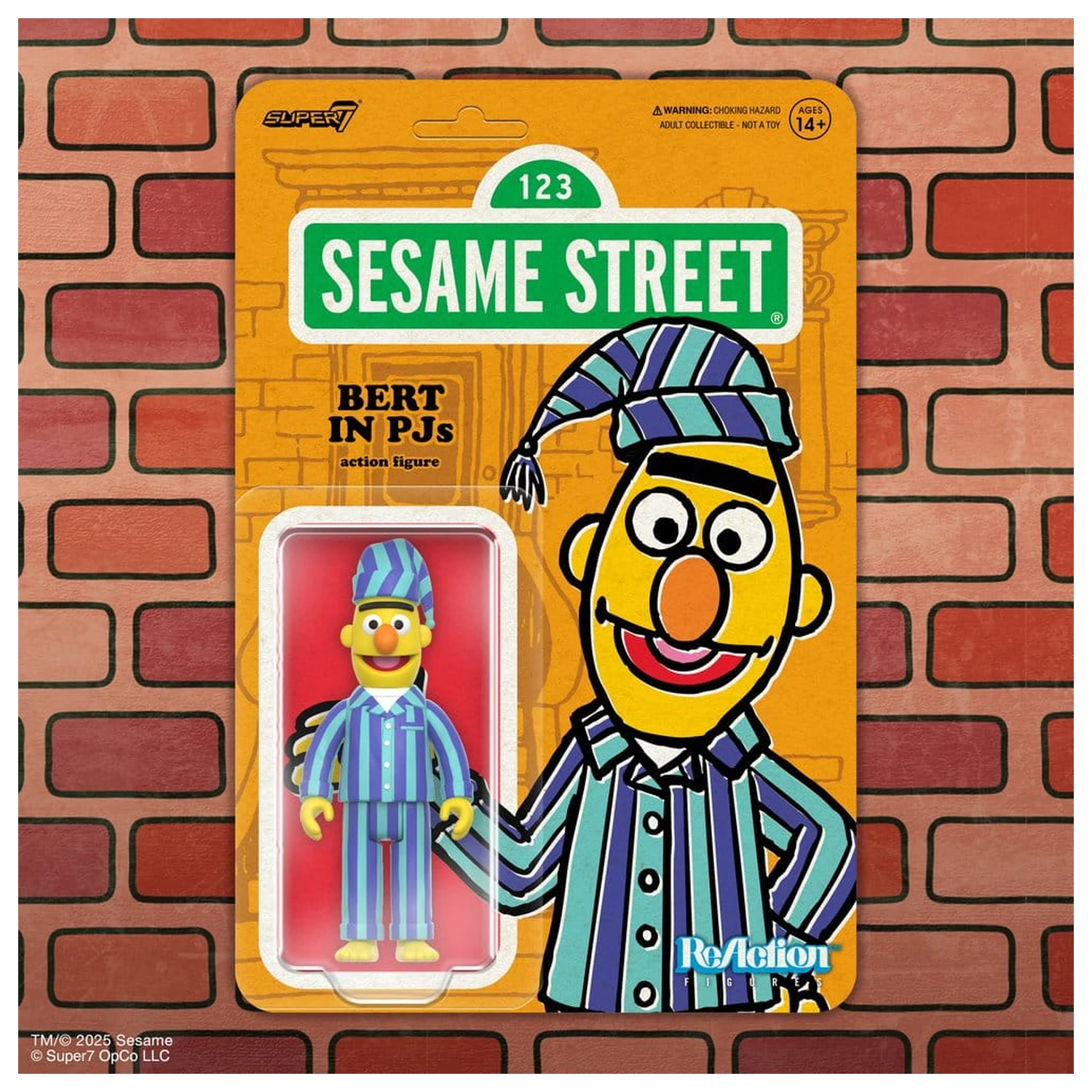 Sesame Street ReAction akciófigura Wave 06 Bert (PJ) 10 cm    termékfotó