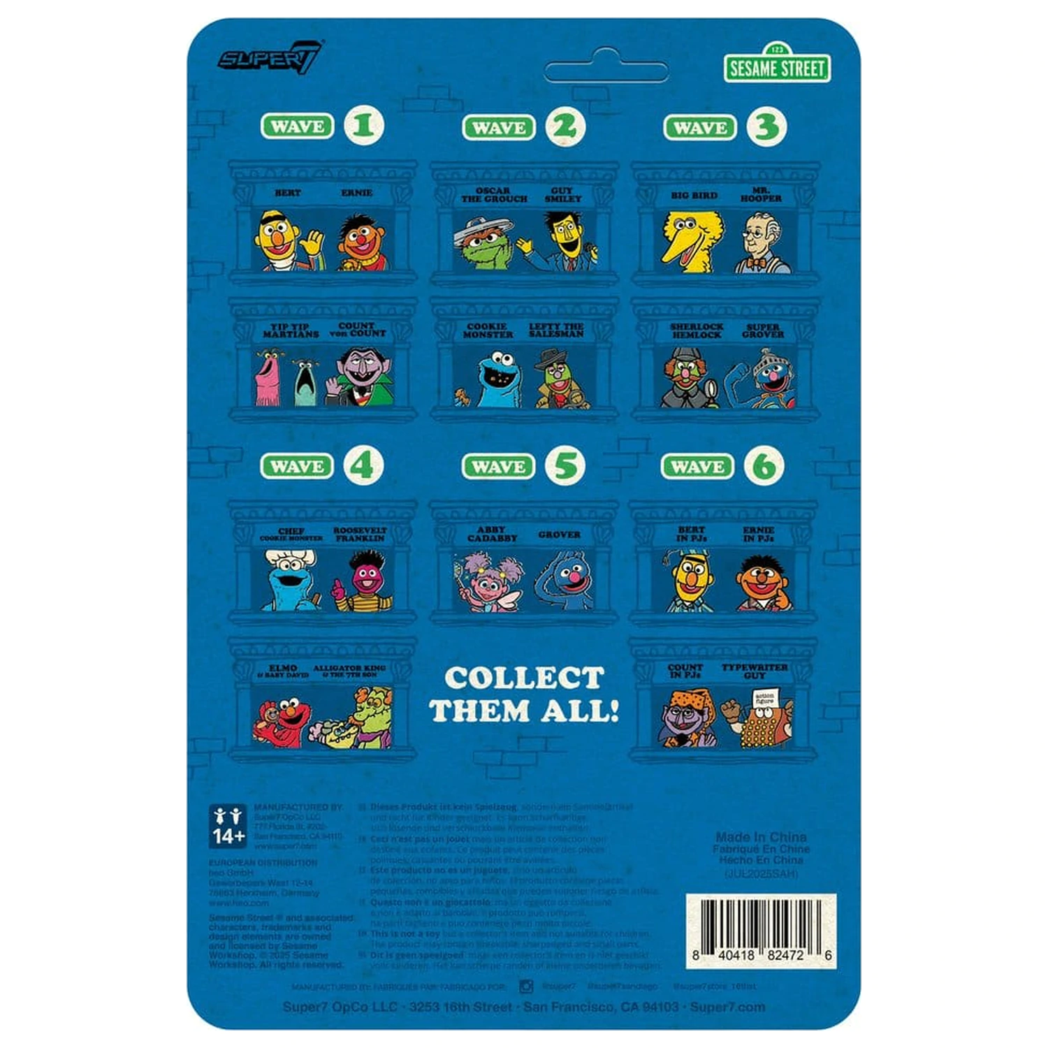 Sesame Street ReAction akciófigura Wave 06 Count Von Count (PJs) 10 cm    termékfotó