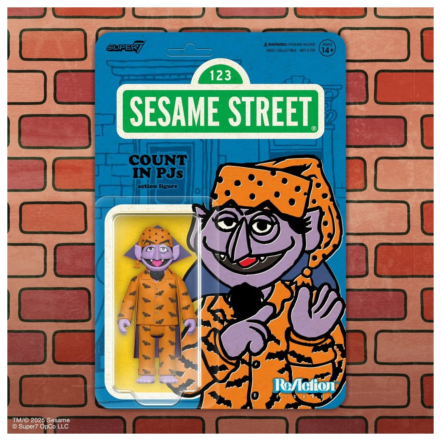 Sesame Street ReAction akciófigura Wave 06 Count Von Count (PJs) 10 cm    termékfotó