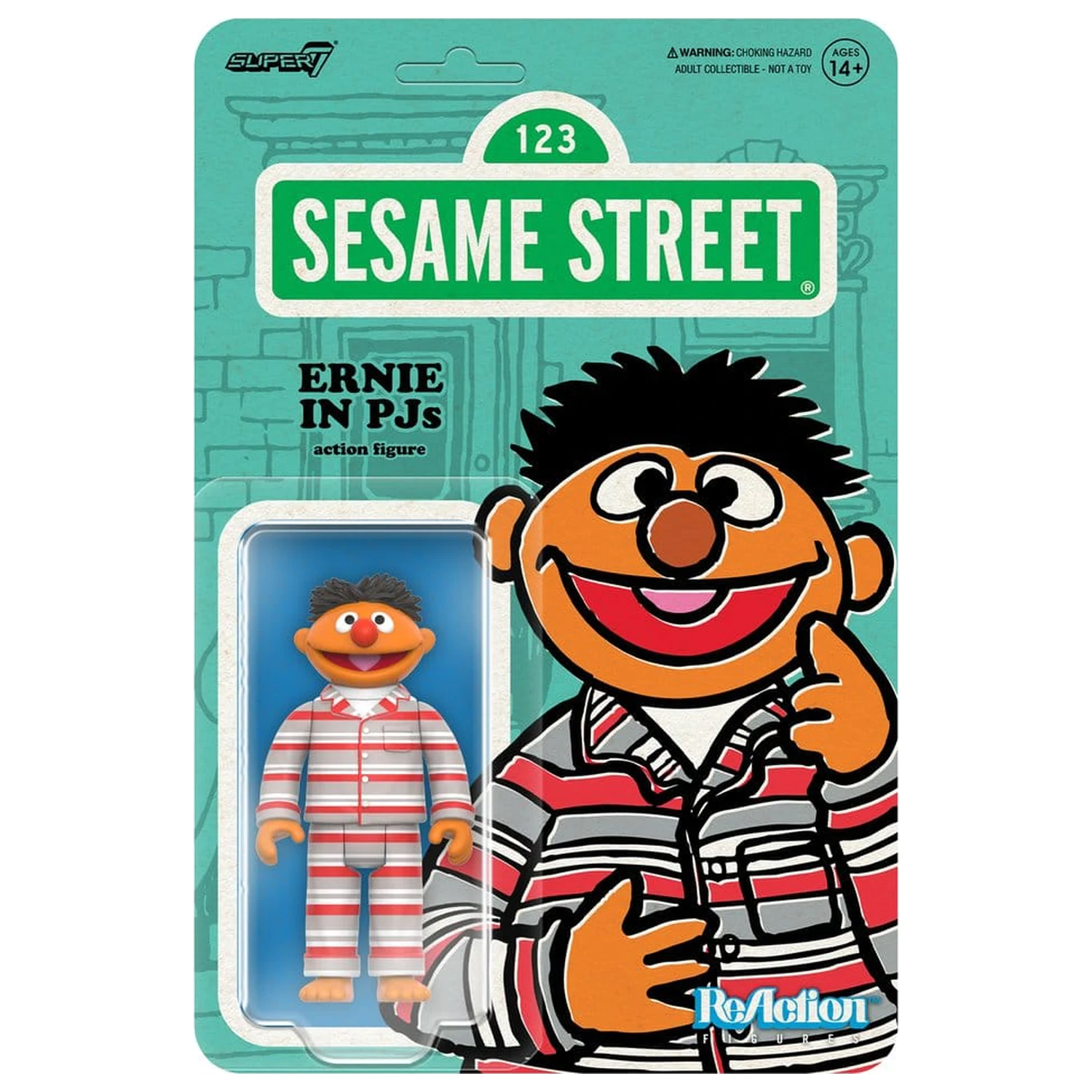 Sesame Street ReAction akciófigura Wave 06 Ernie (PJs) 10 cm    termékfotó