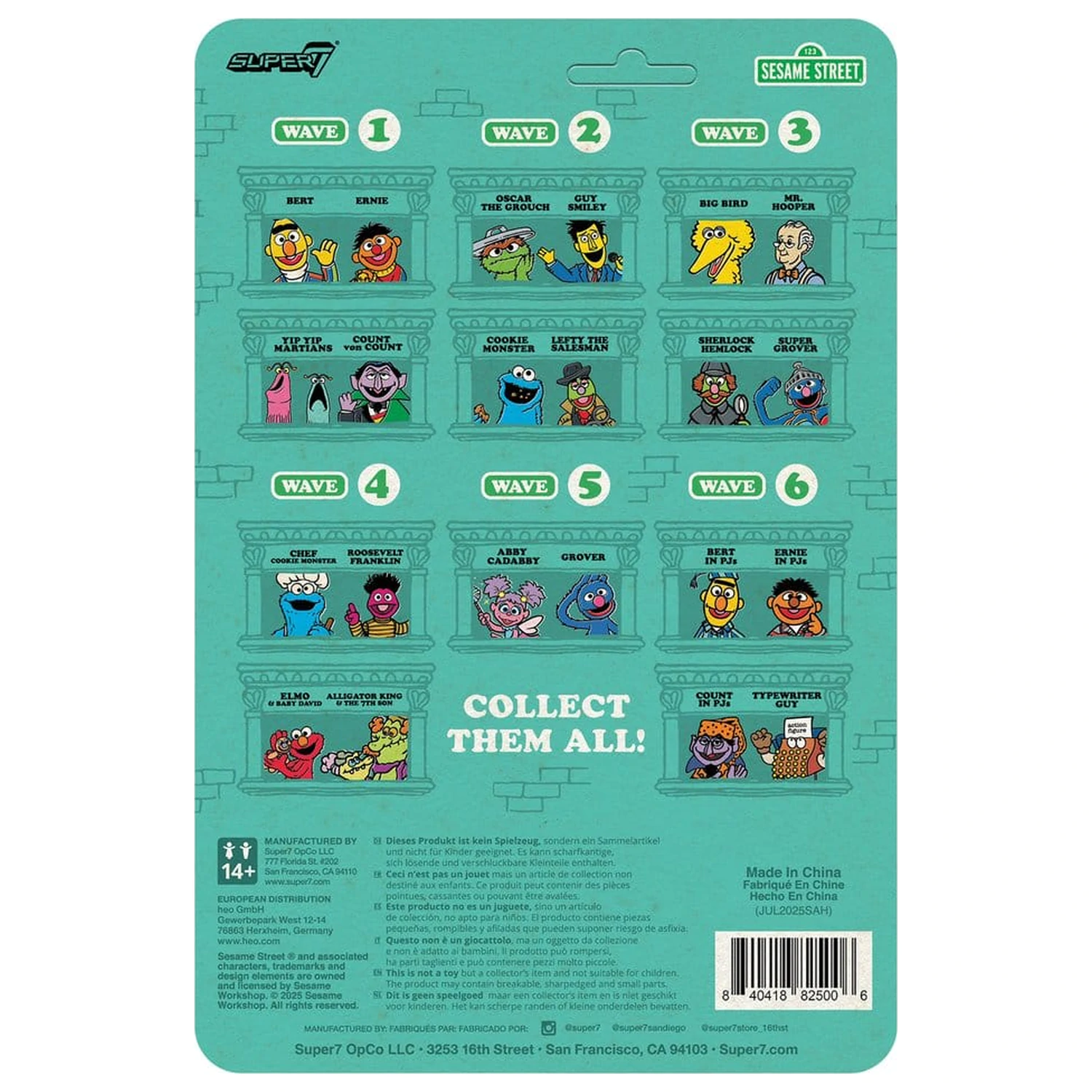 Sesame Street ReAction akciófigura Wave 06 Ernie (PJs) 10 cm    termékfotó