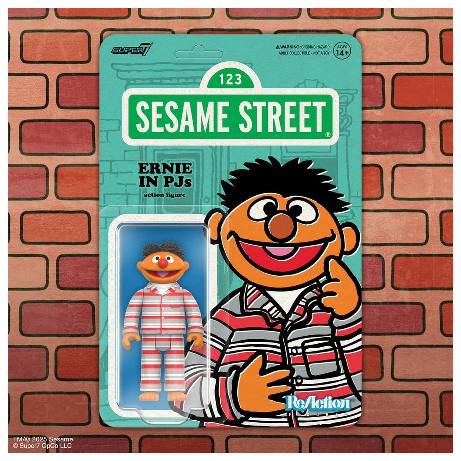 Sesame Street ReAction akciófigura Wave 06 Ernie (PJs) 10 cm    termékfotó
