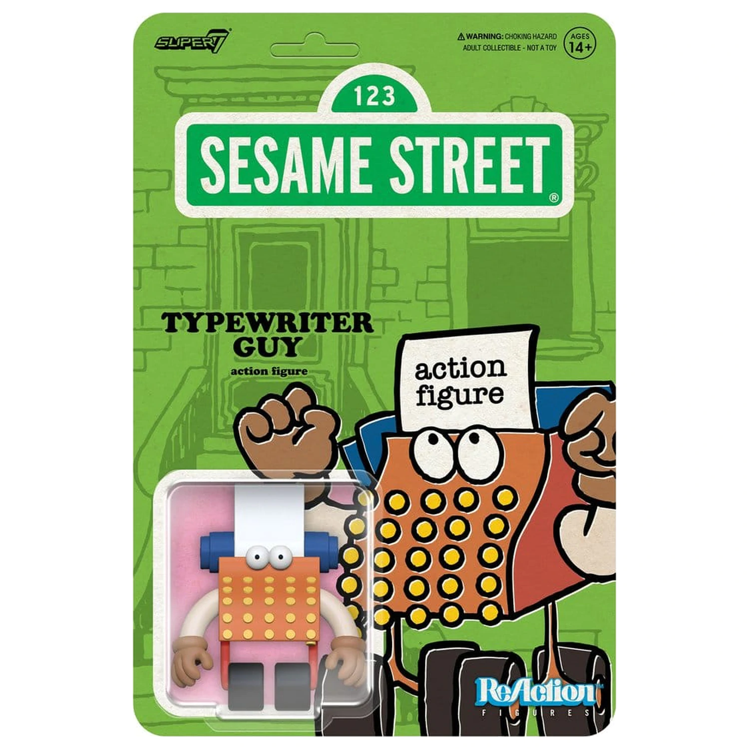 Sesame Street ReAction akciófigura Wave 06 Typewriter Guy 6 cm    termékfotó