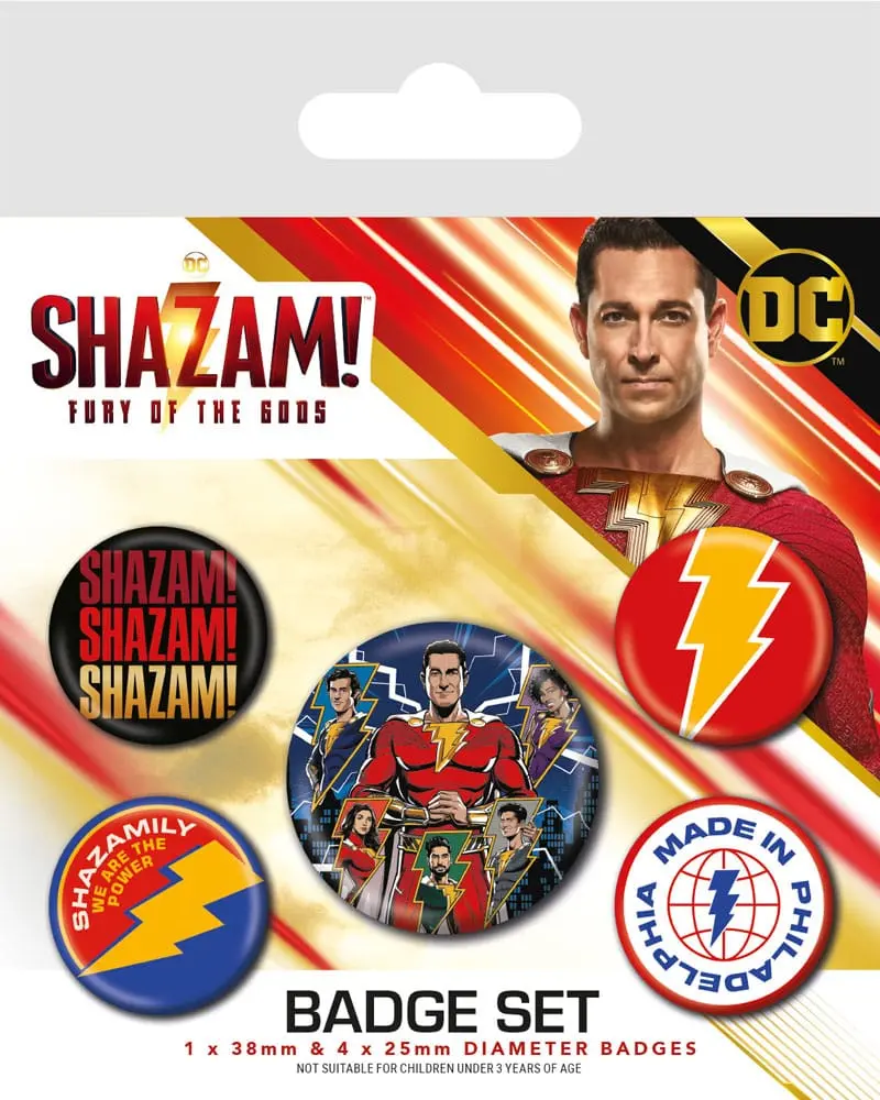 Shazam! Fury of the Gods 5 db-os kitűző csomag termékfotó