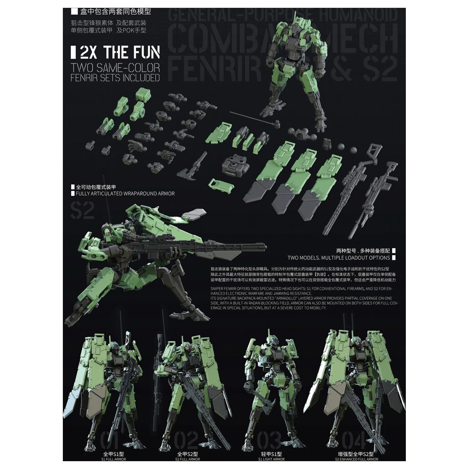 Sheik Mainland Sniping Type Fenrir (Green) modell készlet 1/18 termékfotó