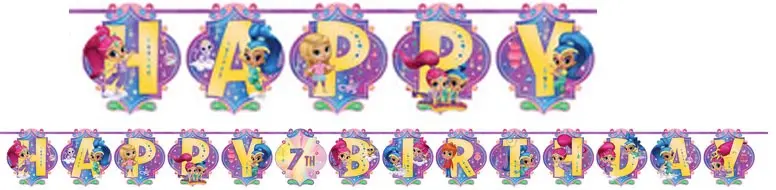 Shimmer és Shine Happy Birthday felirat 200 cm termékfotó