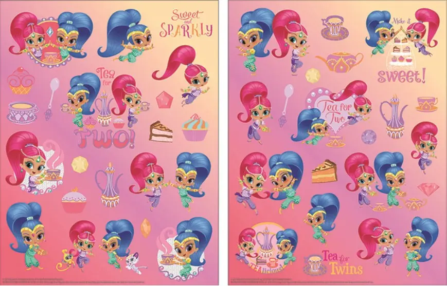 Shimmer és Shine hologrammos matrica szett termékfotó
