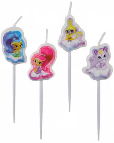 Shimmer és Shine tortagyertya, 4 db-os gyertya szett termékfotó