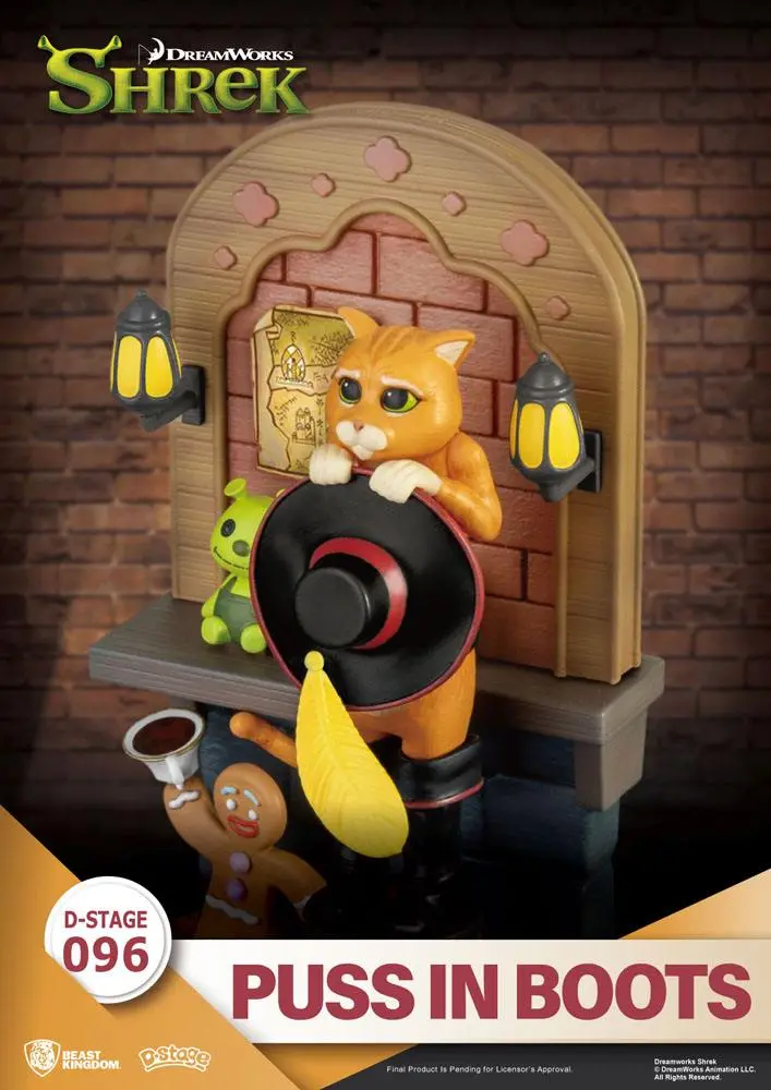 Shrek D-Stage Puss In Boots Closed Box Version PVC Dioráma 15 cm termékfotó