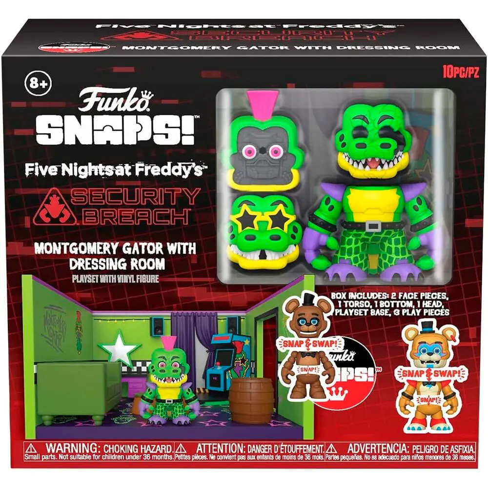 Snaps! figura Five Night at Freddys Montgomery Gator with Dressing Room termékfotó