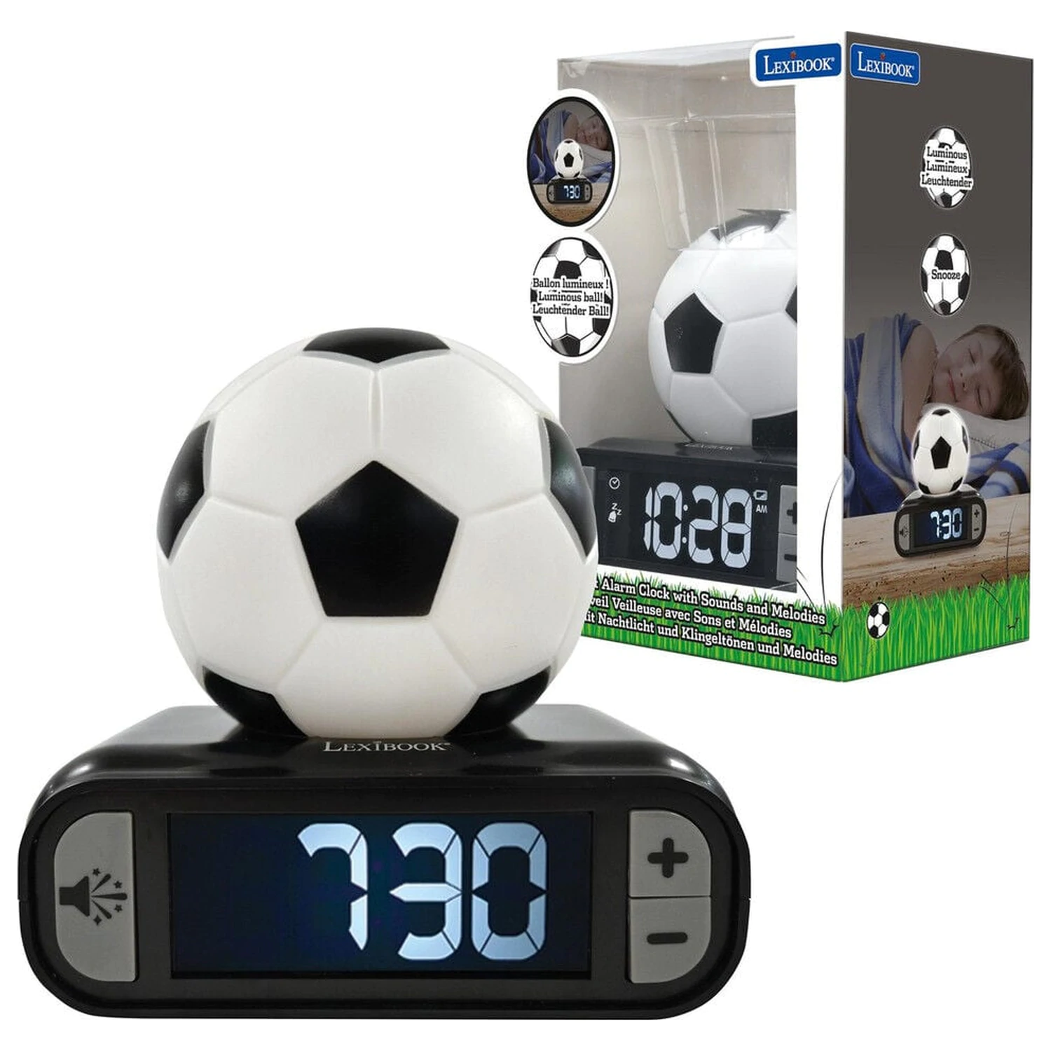 Soccer 3D éjszakai lámpa és digitális ébresztőóra  termékfotó