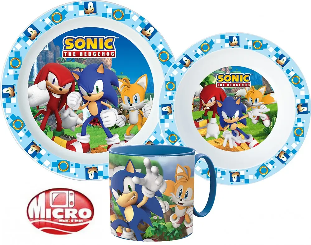 Sonic, a sündisznó étkészlet, micro műanyag szett termékfotó