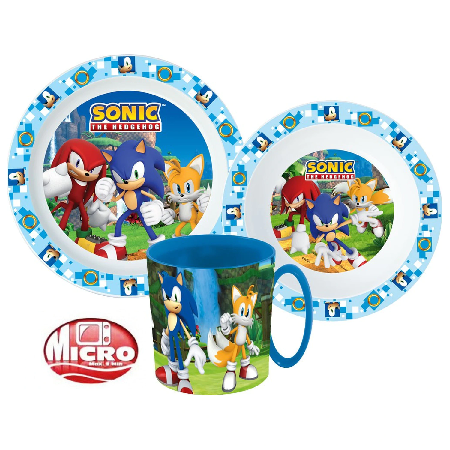 Sonic Adventure étkészlet, micro műanyag szett bögrével 350 ml termékfotó