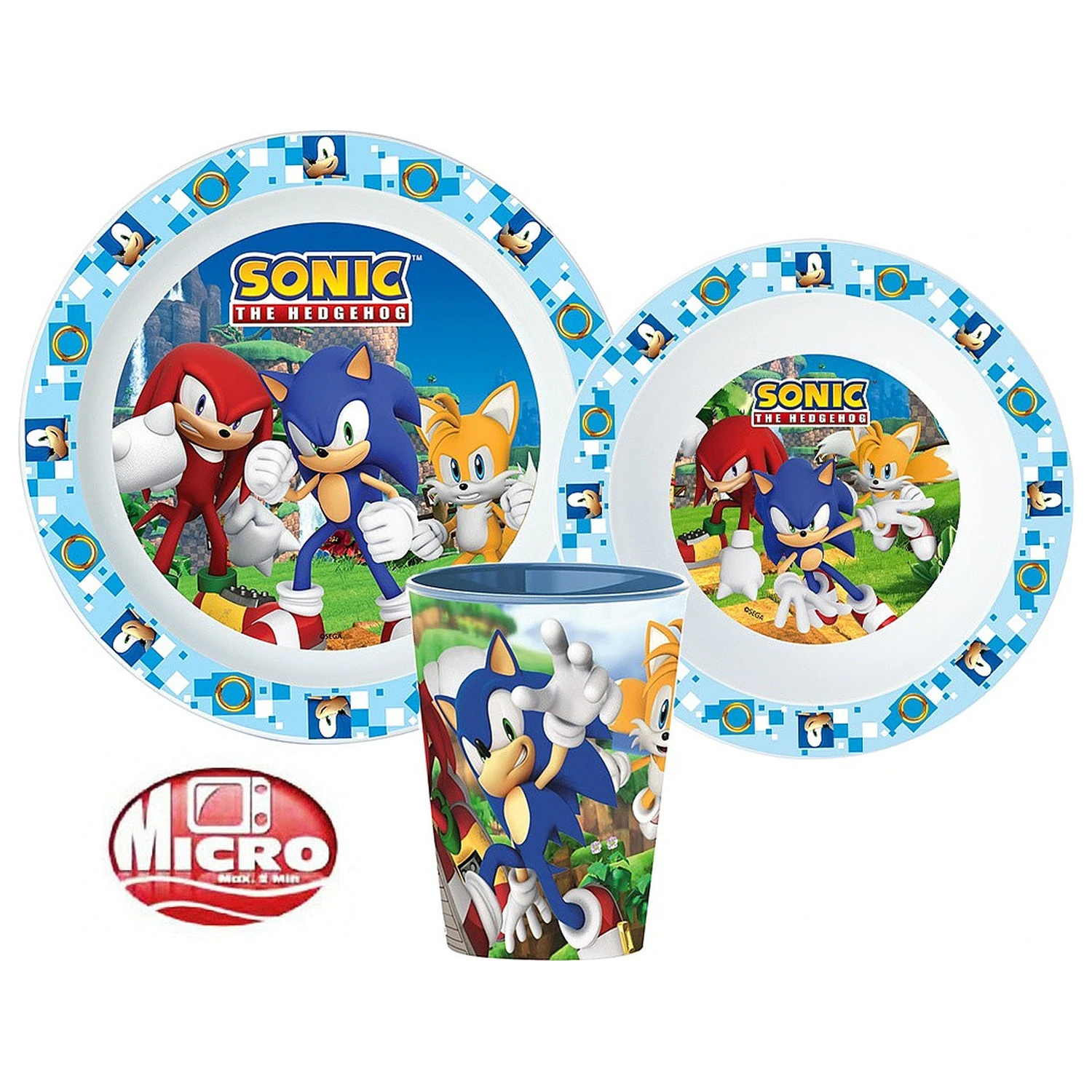 Sonic Adventure étkészlet, micro műanyag szett, pohárral 260 ml termékfotó