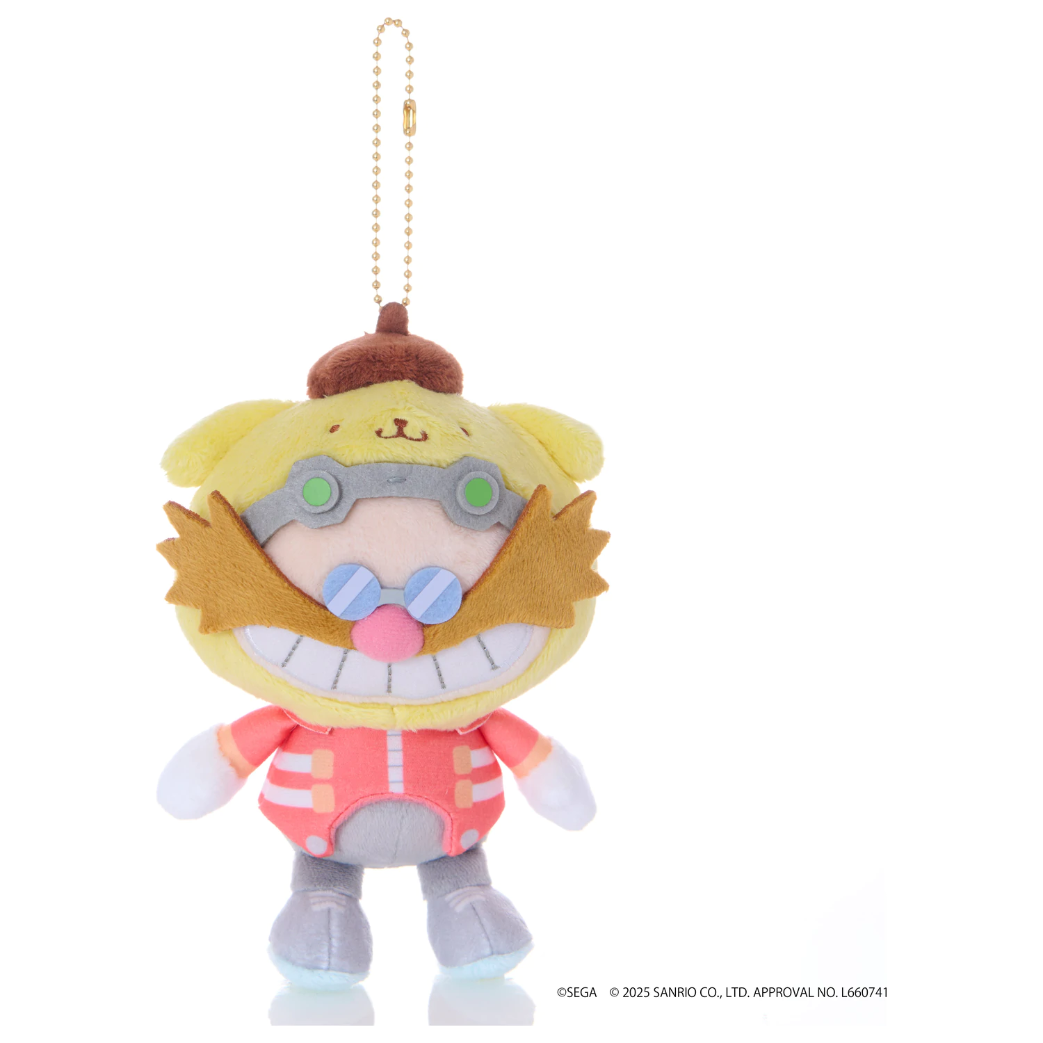 Sonic & Friends x Sanrio Dr. Eggman x P25pxompurin Mascot plüss 8 cm termékfotó