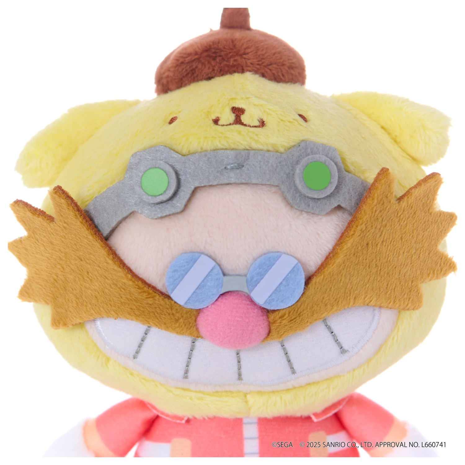 Sonic & Friends x Sanrio Dr. Eggman x P25pxompurin Mascot plüss 8 cm termékfotó