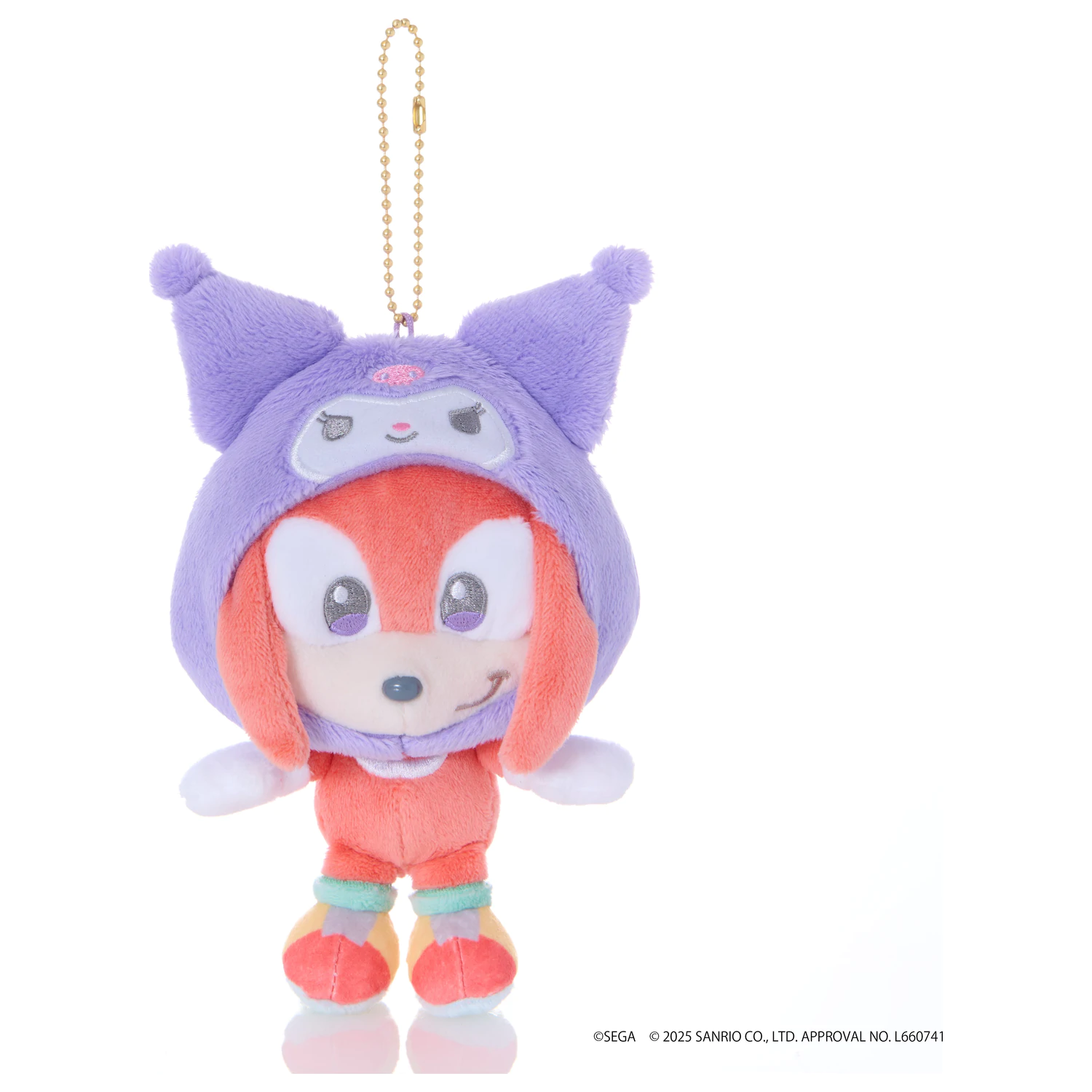 SONIC & FRIENDS X SANRIO Knuckles x Kuromi Mascot plüss 8cm termékfotó