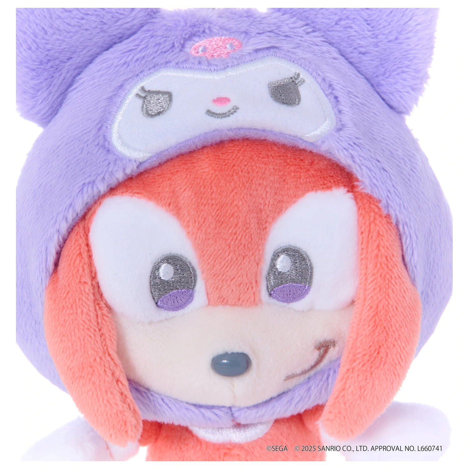 SONIC & FRIENDS X SANRIO Knuckles x Kuromi Mascot plüss 8cm termékfotó