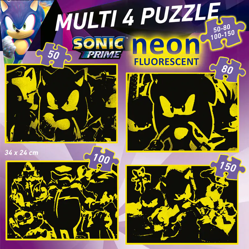 Sonic Prime Neon Multi puzzle 50-80-100-150db-os termékfotó