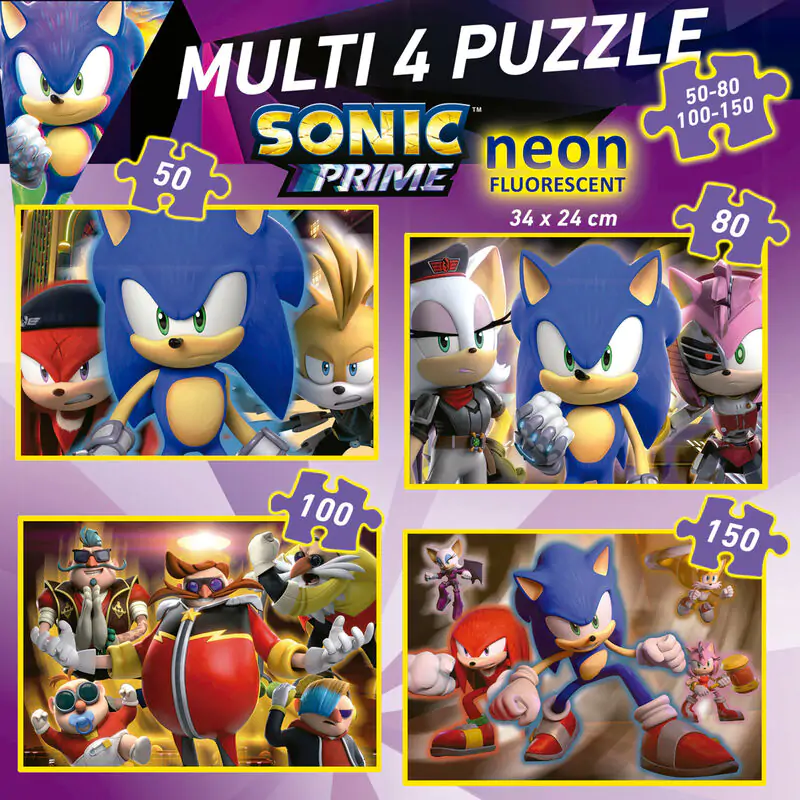 Sonic Prime Neon Multi puzzle 50-80-100-150db-os termékfotó