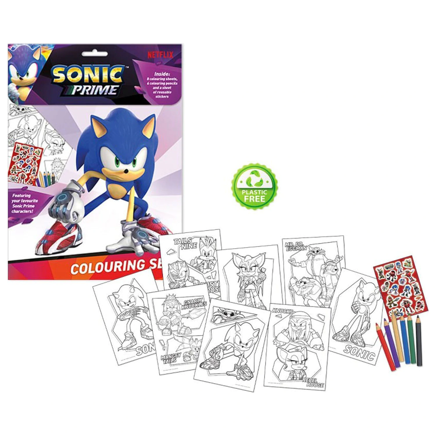 Sonic Prime színező + matrica szett termékfotó