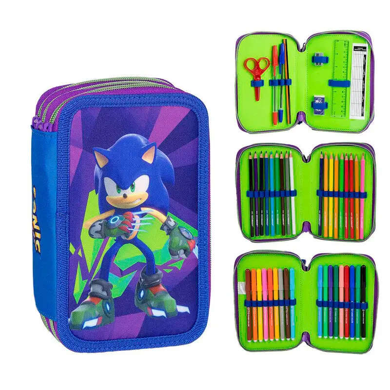 Sonic Prime tripla töltött tolltartó termékfotó