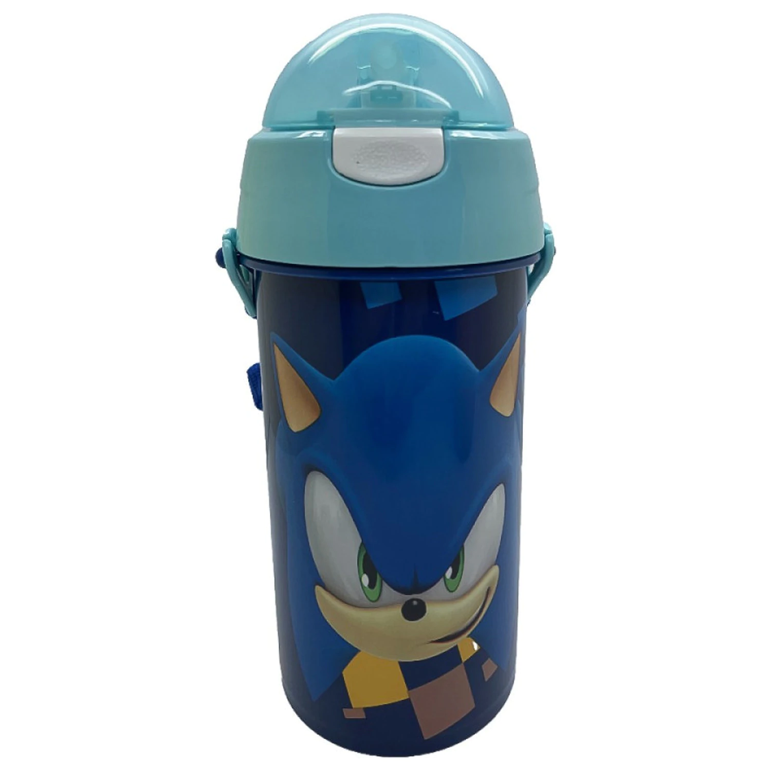 Sonic Speed Blue műanyag szívószálas kulacs akasztóval 500 ml termékfotó