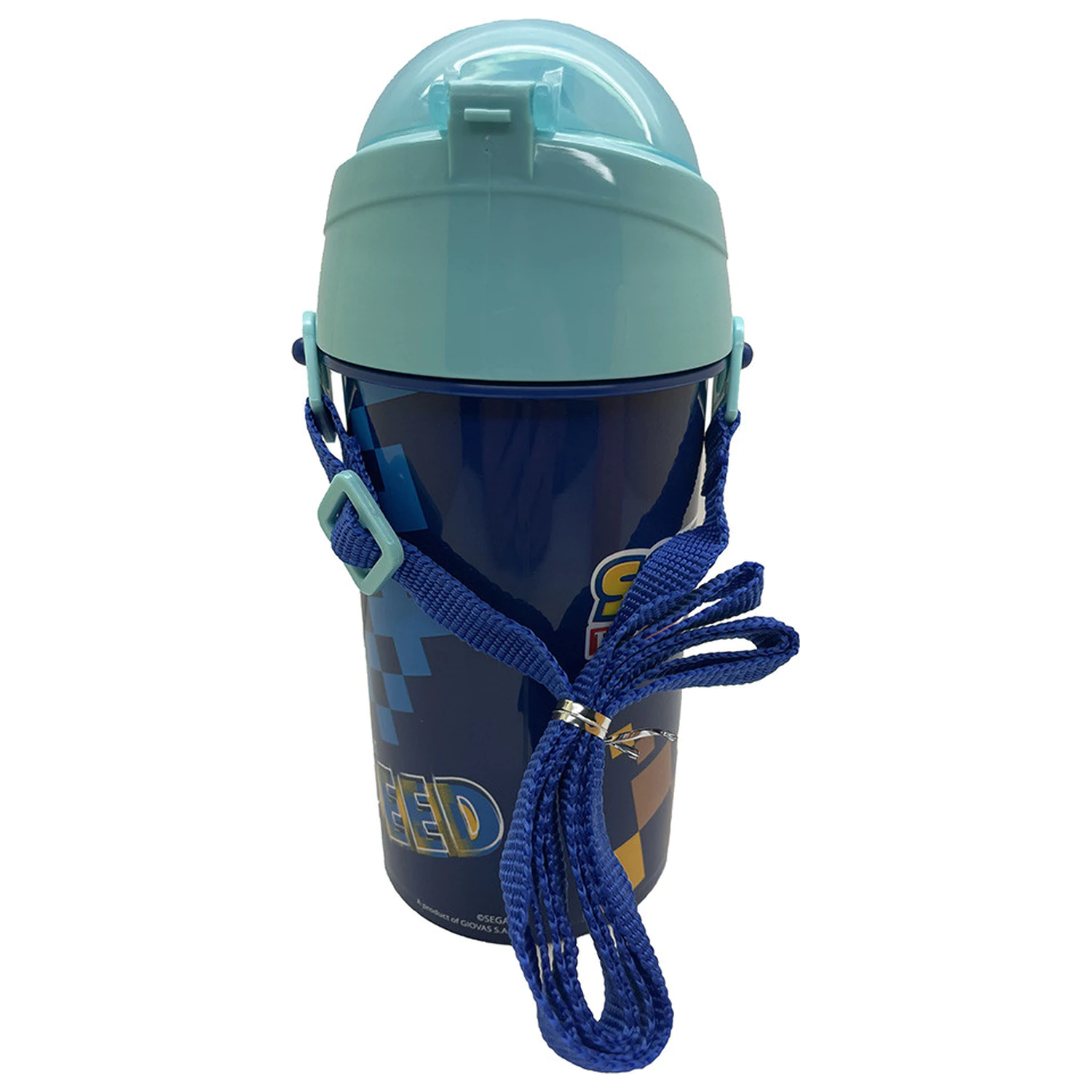 Sonic Speed Blue műanyag szívószálas kulacs akasztóval 500 ml termékfotó