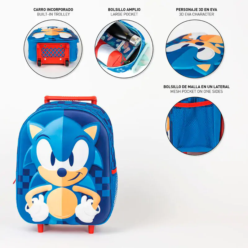Sonic the Hedgehog 3D gurulós táska 31cm termékfotó