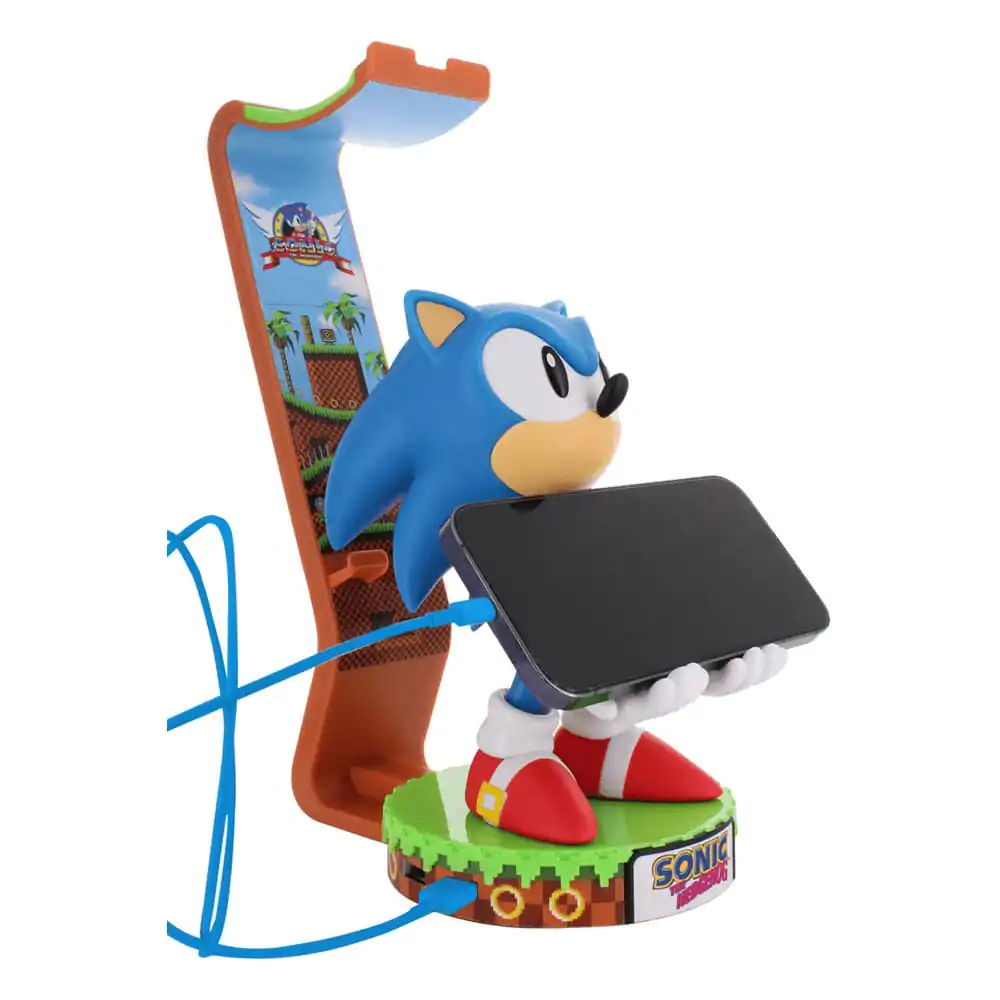 Sonic The Hedgehog Deluxe Sonic kontroller/telefon tartó Cable Guy figura 20cm termékfotó