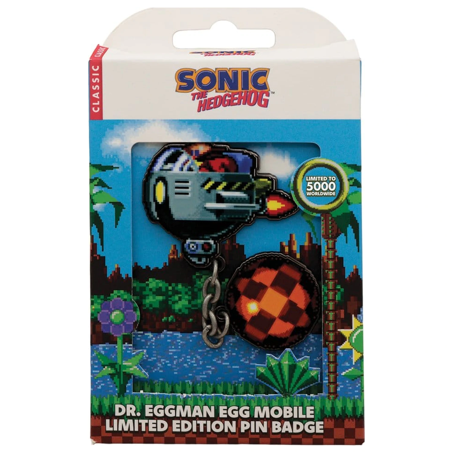 Sonic - The Hedgehog Dr. Eggman Egg Mobile Chained kitűző  termékfotó