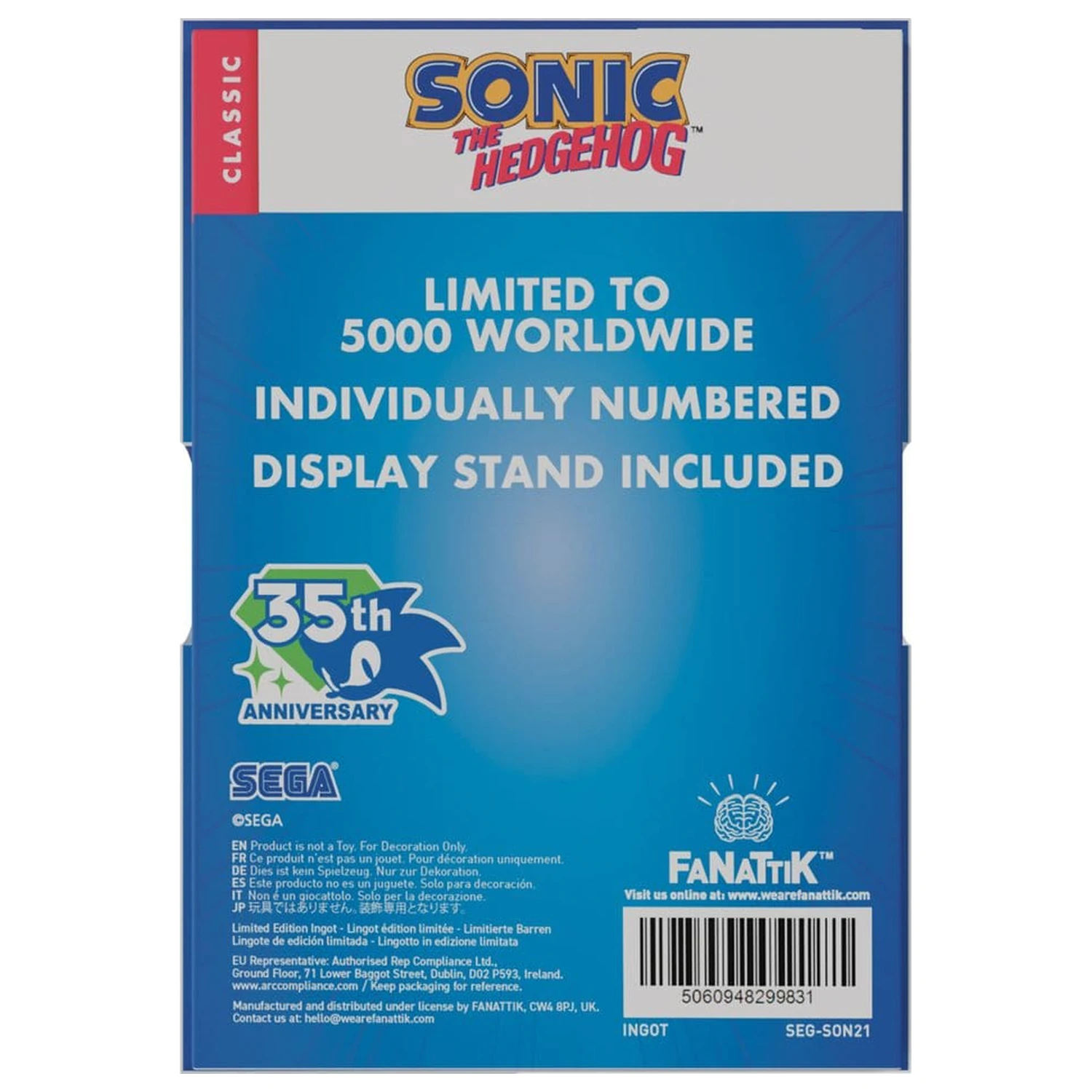 Sonic The Hedgehog Ingot Stained Glass Window Style 60 cm termékfotó