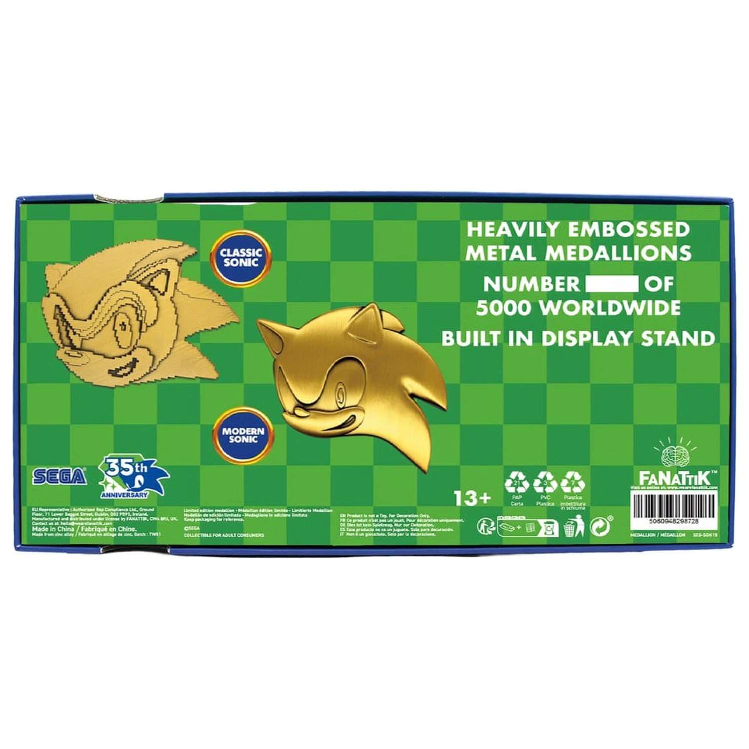 Sonic the Hedgehog Medallion 3 db-os5th Anniversary Then & Now Limitált kiadás termékfotó