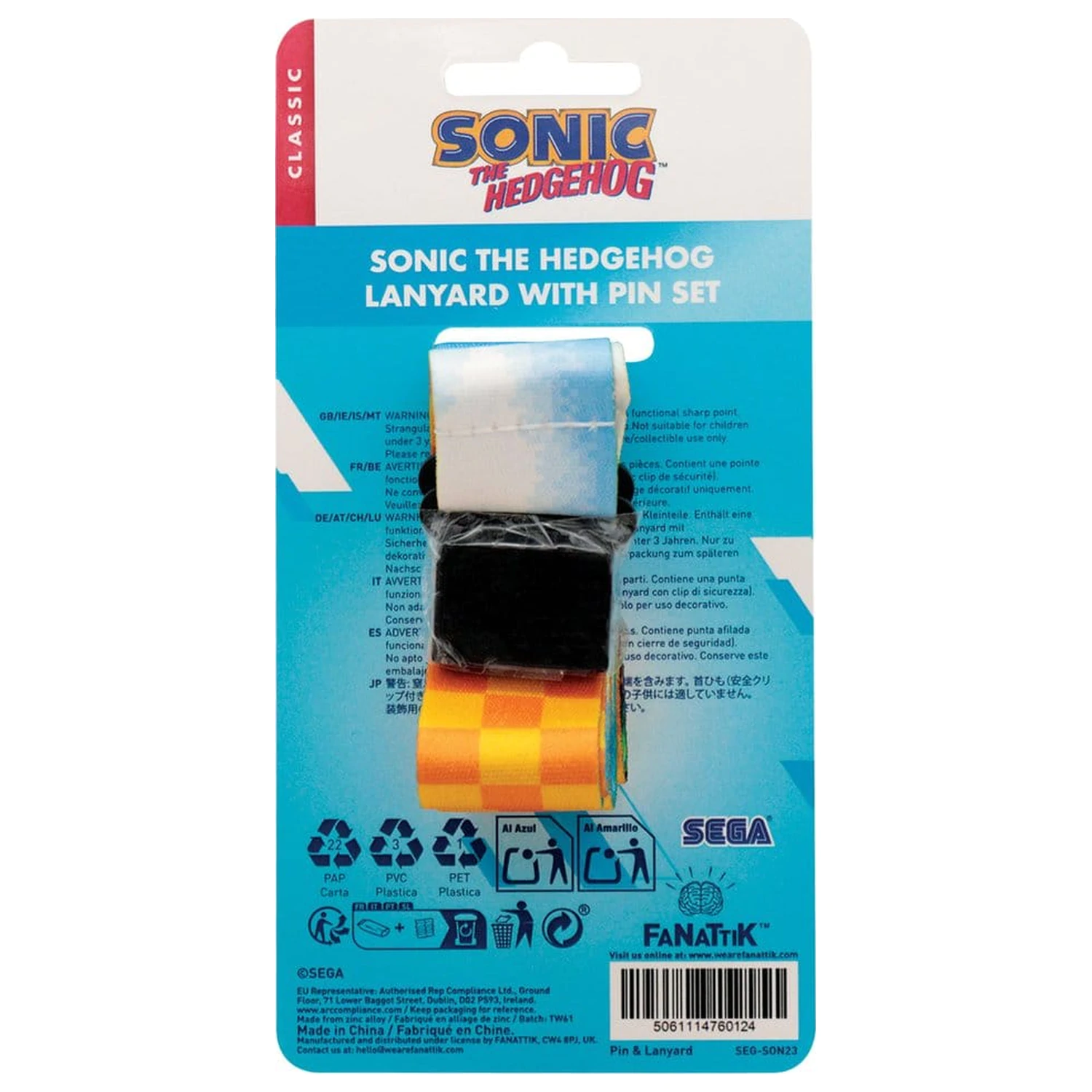 Sonic The Hedgehog nyakbaakasztó kiegészítő és kitűző csomag termékfotó