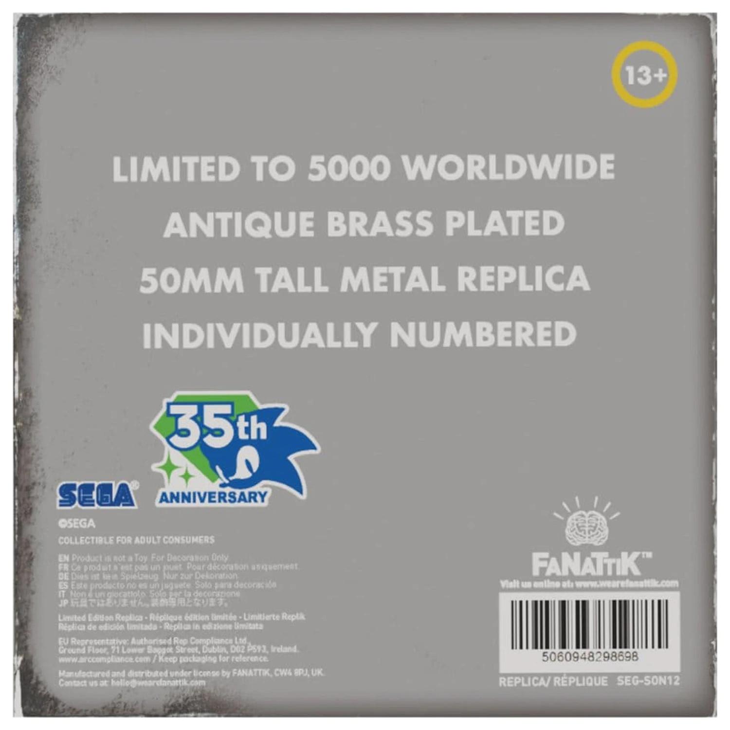 Sonic the Hedgehog replika 35th Anniversary Metal Boot Limitált kiadás termékfotó