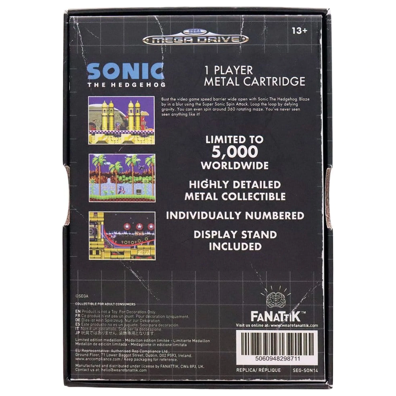 Sonic the Hedgehog replika Game Cartridge Limitált kiadás 11 x 7 x 1 cm termékfotó