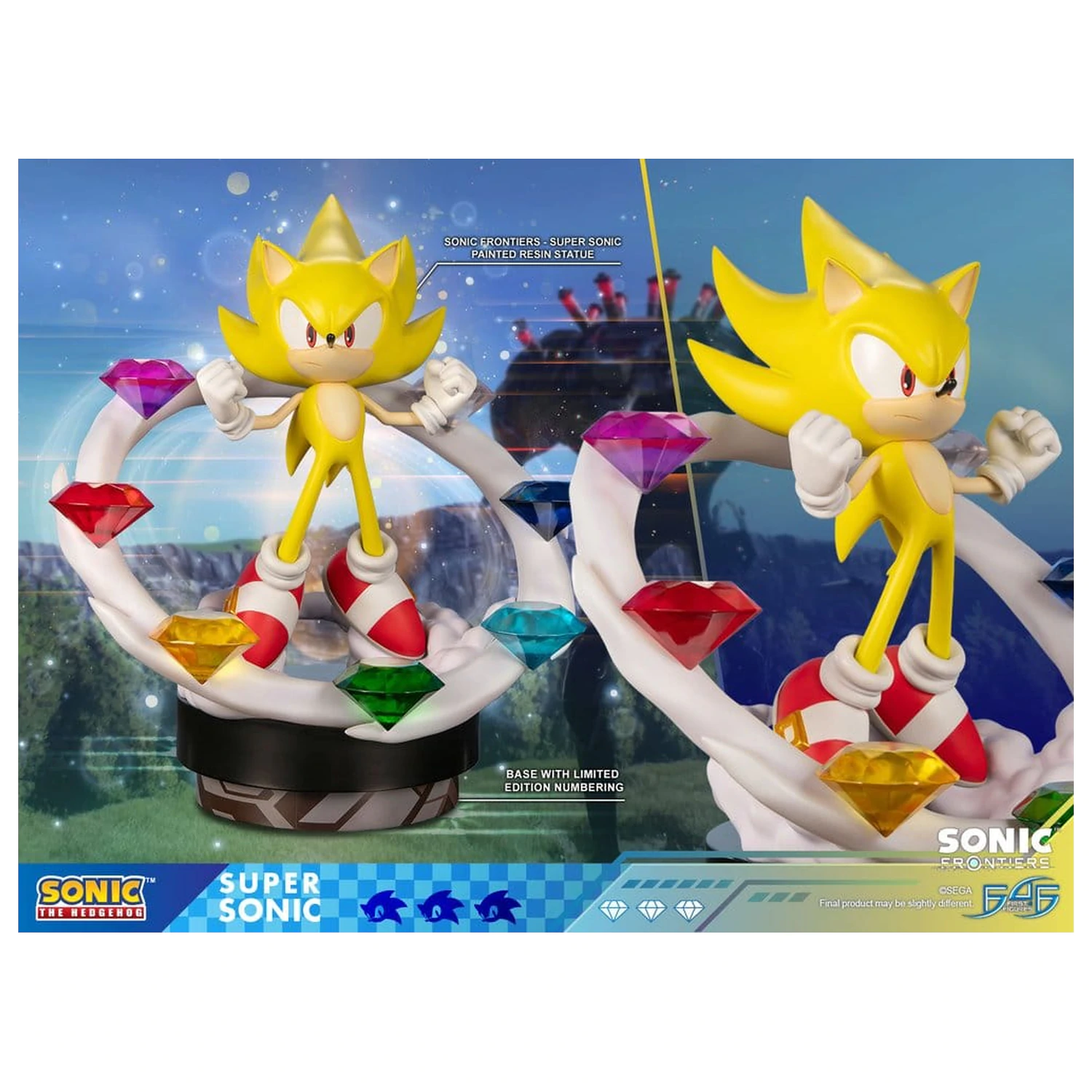 Sonic The Hedgehog Sonic Frontiers Super Sonic gyanta szobor figura 45 cm termékfotó