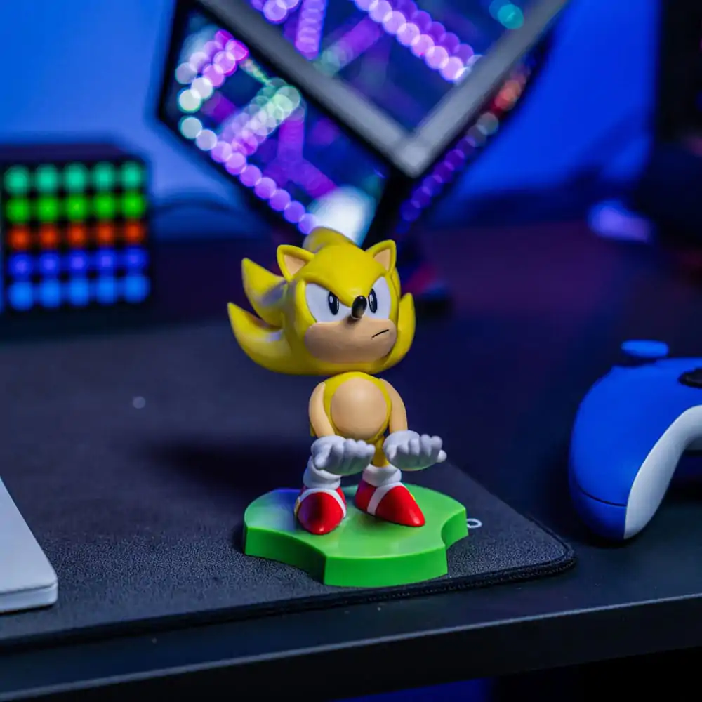 Sonic the Hedgehog Mini Cable Guy Earbuds/okosóra tartó figura Super Sonic 10cm termékfotó