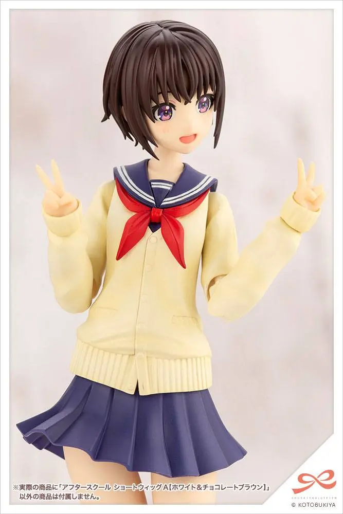 Sousai Shojo Teien 1/10 After School Short Wigs Type A White &amp; Choco Brown modell készlet kiegészítő csomag termékfotó