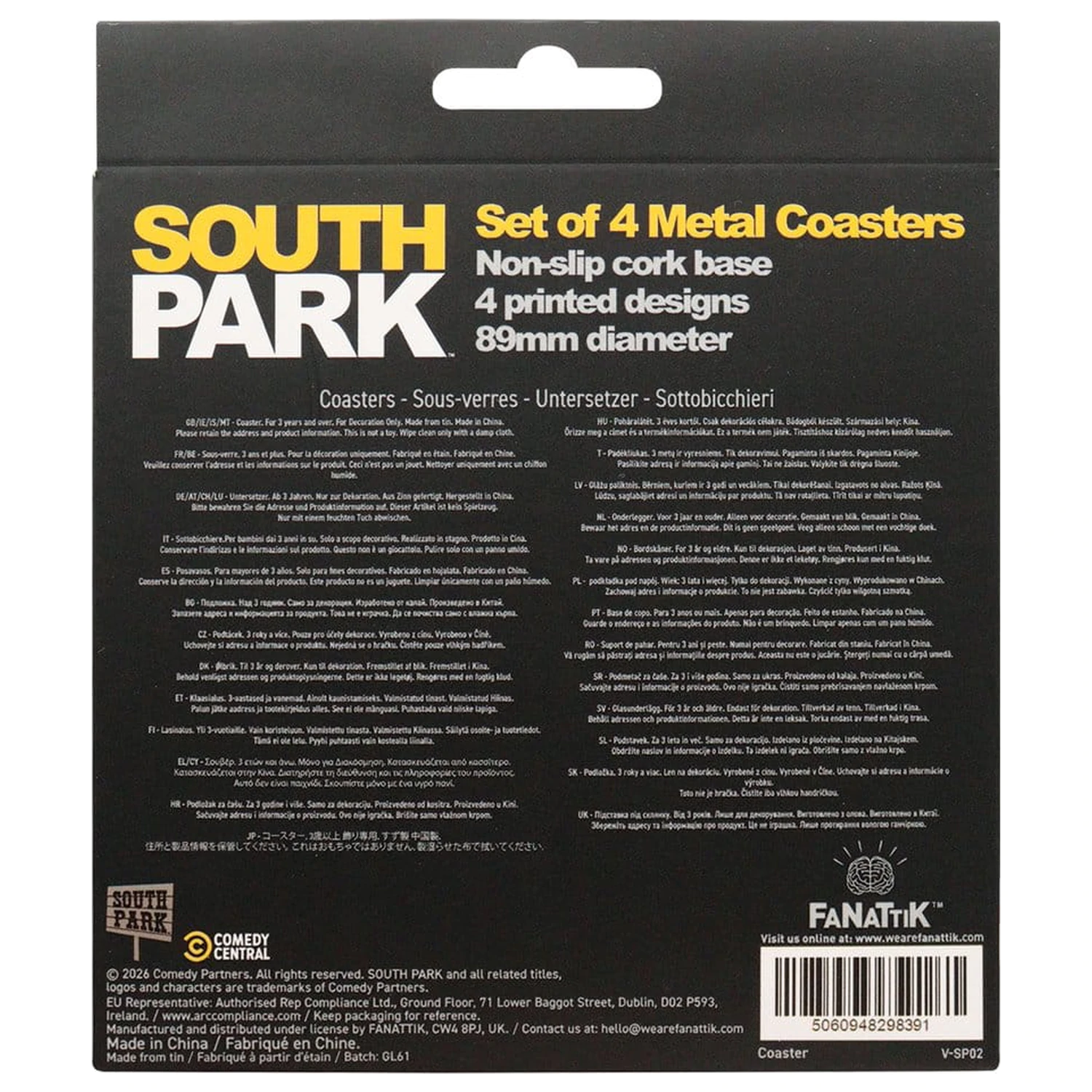 South Park 4 db-os poháralátét csomag termékfotó