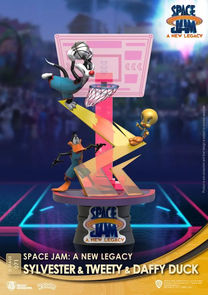 Space Jam: A New Legacy D-Stage Sylvester &amp; Tweety &amp; Daffy Duck New Version PVC Diorama szobor 15 cm termékfotó