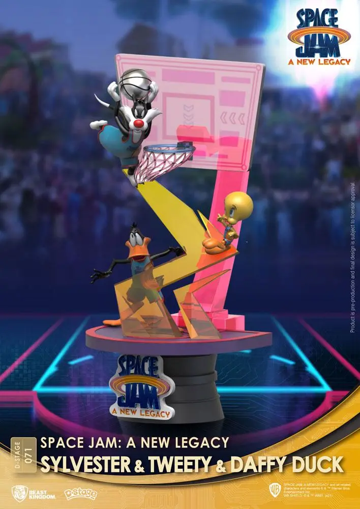 Space Jam: A New Legacy D-Stage Sylvester &amp; Tweety &amp; Daffy Duck Standard Ver. PVC Diorama szobor 15 cm termékfotó